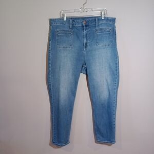 Gap vintage slim sky high Crop Fit jeans patch pockets Plus Size 20 R